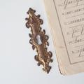 Vintage Antique Key Plate, Keyhole Surround, Gilded Escutcheon Hardware For Cabinets Drawers, Covers, Craft Supply