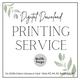 Printing Service For Digital Download | Poster A5 A4 A3 Printable Art