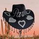 Rodeo Black Beaded Fringe Cowboy Hat Stetson Festival Cowgirl Accessories