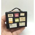 Miniature Black Suitcase With Stamps For Blythe. Mini Dolls