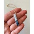 Dendritic Opal Bar Pendant Necklace // Pearl Gold Layering October Birthstone Gemstone Jewelry Free Shipping