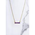 Gold Minimalist Amethyst Long Baguette Necklace, Personalized Natural Birthstone Necklace, Amethyst Jewelry/Mother's Day Gift, Gift For Mom