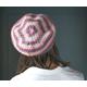 Vintage French Style Beret Pink Rose Grey. Wool & Mohair Fun. Painter Fashion. Boho Lady Accessory Small S Size