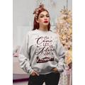 Oh Come Let Us Adore Him Sweatshirt, Christmas Shirts For Women, White Sweater, Christian Sweatshirt, Family Sweater