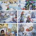 Retro German Advent Calendar Vintage Style Father Christmas Sleigh Snowman Bears &