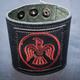 Odin's Raven Embroidered On Our Handmade Leather Wrist Cuff, Wristband, Protector, Celtic, Biker, Gothic, Nordic, Norse, Odin, Thor