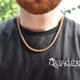 Mens Rose Gold Necklace, 6mm 18K Wheat Chain Necklace - Jewelry Irish