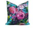 Designers Guild Fabric Bouquet De Roses Turquoise Cushion Cover Pillow