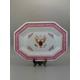 American Armorial Chinese Export Platter Eagle Pink Border & Waves