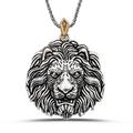 Lion Pendant Necklace, 925 Silver Charm For Men, Animal Feline Cat Necklace Gift, King Of The Forest Cool Wildlife Gift Him