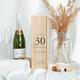 Birthday Bottle Box Personalised Wine Champagne Wooden Engraved Happy Message Gift