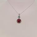 Ruby Apatite Necklace, Cubic Zirconia, Handmade Gemstone Jewellery, Sterling Silver, Pendant