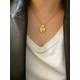 Ancient Greek Coin Pendant Pearl Necklace, Oval Shape Charm Iconic Curb Chain Necklace