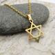 Gold Tone Stainless Steel Star Of David Pendant, Spiritual Jewelry, Hypo Allergenic Men's Necklace, Woman Necklace