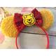 Pooh Mouse Ears Headband-Fuzzy Ears - Halloween Costume, Dress Up