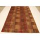 6x9 Ft Checkered Gabbeh Rug, Brown Afghan Hand Knotted Oriental Natural Dyes Soft Wool Bedroom Office Rug. Kitchen Foyer Rug