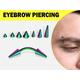 Rainbow Spike Curved Barbell Eyebrow Jewelry Titanium Piercing 18G 16G 14G Vertical Labret, Bridge Bar Choose Or Cone Sizes You Want