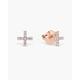 Rose Gold Moissanite Woman Studs Earring, Diamond X Plus Sign Earrings, Cross Studs, Stud Modern Earrings