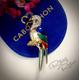 Large Vintage Cabouchon Parrot Brooch, 18Ct Gold With Enamel & Austrian Crystal