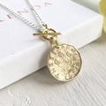 85Th Birthday Gift, 1938 British Coin Necklace, Gold Jewelry, Toggle Clasp Pendant