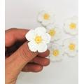 Set Of 3 Handmade White Flowers, Crochet Daisy Applique, Hand Flowers Craft, Daisies Scrapbooking, Wedding