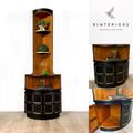 Nathan Black & Gold Teak Corner Drinks Cabinet, Display Cabinet