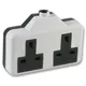 Pro Elec - Rubberised 2-Way Extension Socket 13A White