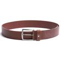 Tommy Hilfiger Mens Denton Flag Logo Leather Belt - Dark Tan - 115