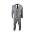 Harry Brown Mens Check Grey 3 Piece Prince Of Wales Suit - Size 48 (Chest)