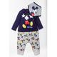 Disney Baby Boy Mickey Mouse Print Cotton 3-Piece Gift Set - Grey - Size 6-12M