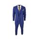 Paul Andrew Mens Blue Brown Check 3 Piece Tailored Fit Suit - Size 42 (Chest)
