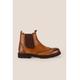 Oswin Hyde Mens Grant Tan Leather Brogue Chelsea Boots - Size UK 7