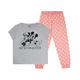 Disney Womens/Ladies Mickey & Minnie Mouse Long Pyjama Set (Grey/Pink) - Size Large