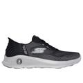 Skechers Men's Slip-ins: GO WALK Anywhere - Worldwide Sneaker | Size 8.0 | Black/Gray | Textile/Synthetic | Machine Washable | Arch Fit | Hyper Burst