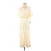 Amuse Society Casual Dress - Shirtdress Crew Neck Short sleeves: Ivory Solid Dresses - New - Women's Size Small