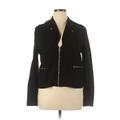 Marc New York Jacket: Short Black Print Jackets & Outerwear - Women's Size X-Large Petite