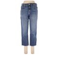 Gap Jeans - Mid/Reg Rise Straight Leg Boyfriend: Blue Bottoms - Women's Size 10 - Sandwash