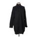 Old Navy Casual Dress - Mini Turtleneck Long sleeves: Black Solid Dresses - Women's Size X-Large