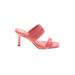 Vince Camuto Heels: Slide Stilleto Cocktail Party Pink Solid Shoes - Women's Size 6 1/2 - Open Toe