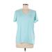 Under Armour Active T-Shirt: Teal Solid Activewear - Women's Size Large
