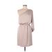 Club Monaco Casual Dress - Mini Open Neckline 3/4 sleeves: Tan Print Dresses - Women's Size 8