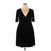 Torrid Casual Dress - A-Line V-Neck Short sleeves: Black Print Dresses - Women's Size 2X Plus