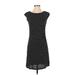 Ann Taylor LOFT Casual Dress - Sheath Crew Neck Short sleeves: Black Dresses - Women's Size X-Small