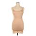 Casual Dress - Bodycon Scoop Neck Sleeveless: Tan Solid Dresses - Women's Size X-Large