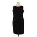 Calvin Klein Casual Dress - Sheath Crew Neck Sleeveless: Black Solid Dresses - Women's Size 14 Plus