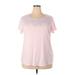 Croft & Barrow Short Sleeve Top Pink Tops - Women's Size 2X-Large