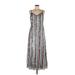 Eva Franco Cocktail Dress - Maxi: Silver Marled Dresses - Women's Size 8