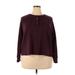 Old Navy Long Sleeve Henley Shirt: Burgundy Print Tops - Women's Size 2X