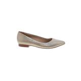 Walking Cradles Flats: Slip-on Chunky Heel Work Gold Solid Shoes - Women's Size 6 1/2 - Pointed Toe