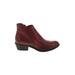 Ankle Boots: Chelsea Boots Chunky Heel Casual Burgundy Solid Shoes - Women's Size 38 - Round Toe